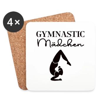 Gymnastic Mädchen Turnerin Sportgymnastik Turnen - Untersetzer (4er-Set) - Weiß - Vorne