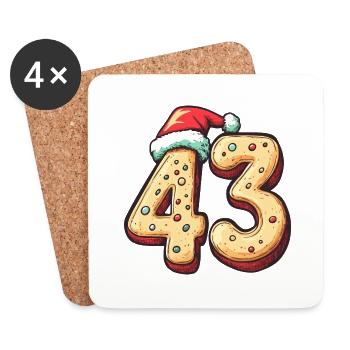 Biscuit de Noël à 43 chiffres - Dessous de verre (lot de 4) - blanc - Devant