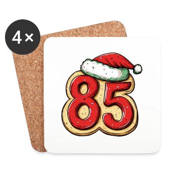 85 Number Christmas Cookie - Coasters (set of 4) - white - Front