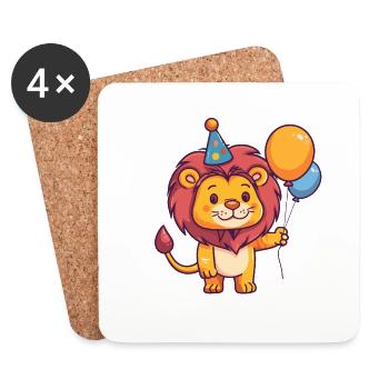 Bande dessinée d’anniversaire de Leo - Dessous de verre (lot de 4) - blanc - Devant