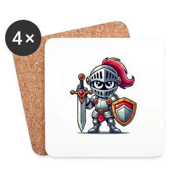 Ritter Comic - Untersetzer (4er-Set) - Weiß - Vorne