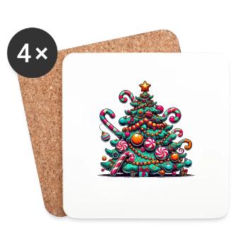 Fir tree - Coasters (set of 4) - white - Front