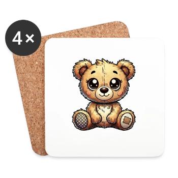 Teddy bear - Coasters (set of 4) - white - Front