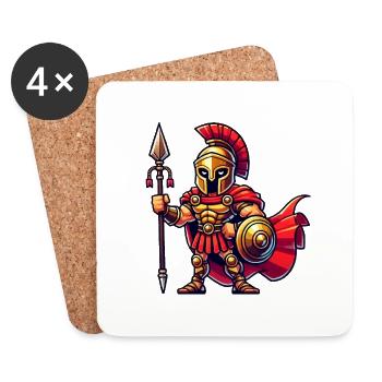 Spartaner - Untersetzer (4er-Set) - Weiß - Vorne