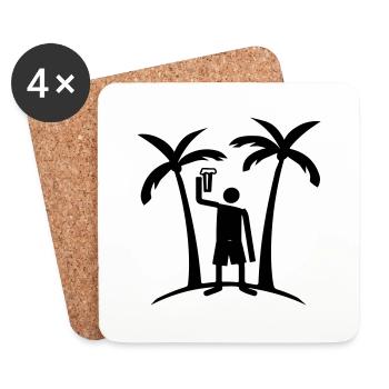 Palm Trees Island Symbol Party Funny - Coasters (set of 4) - white - Front