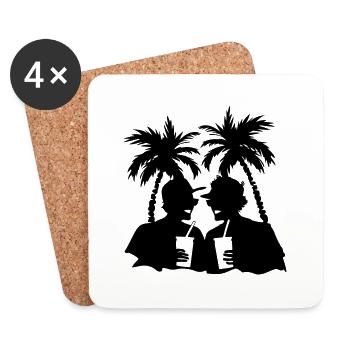 Party Holiday Palm Trees - Coasters (set of 4) - white - Front