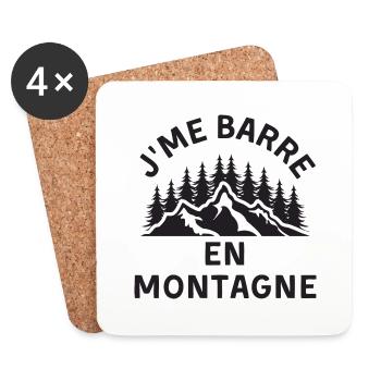 Montagne rando coucher de soleil - Dessous de verre (lot de 4) - blanc - Devant