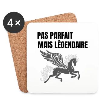 PAS PARFAIT MAIS LEGENDAIRE - Dessous de verre (lot de 4) - blanc - Devant