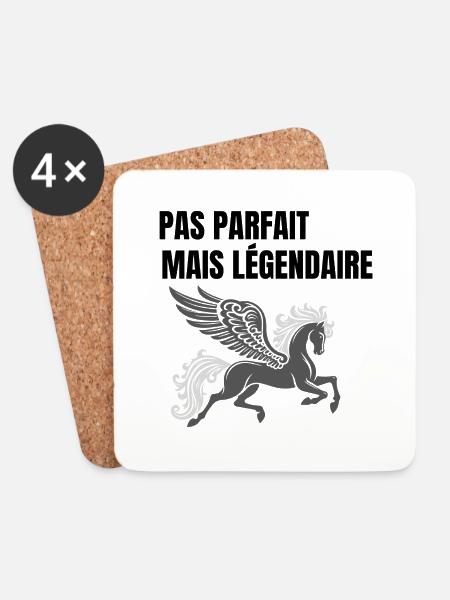 NICHT PERFEKT, ABER LEGENDÄR - Untersetzer (4er-Set) - Weiß