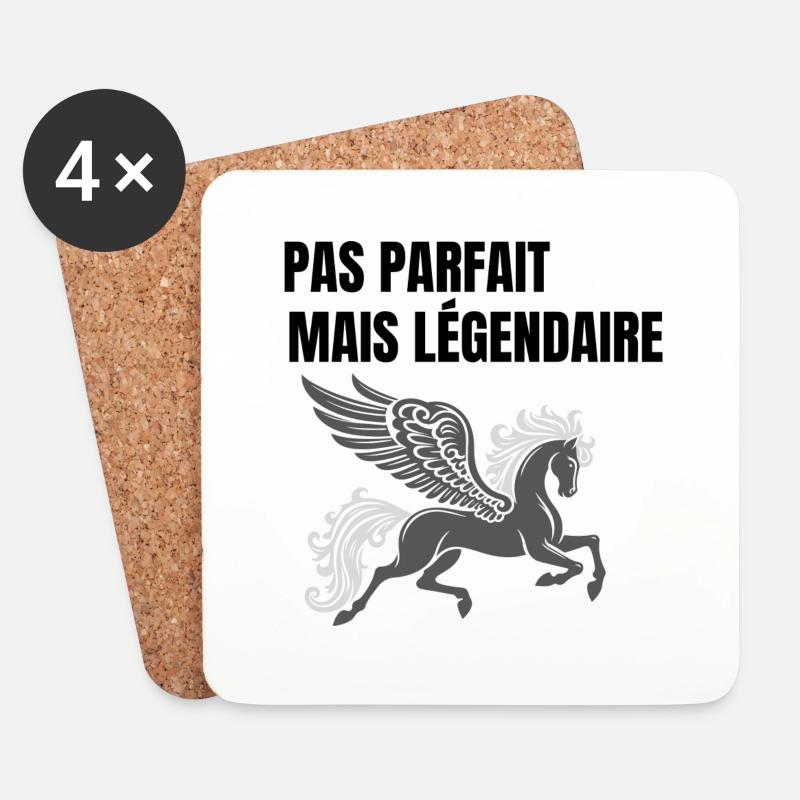 NICHT PERFEKT, ABER LEGENDÄR - Untersetzer (4er-Set) - Weiß