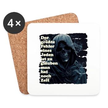 Life is finite - Coasters (set of 4) - white - Front
