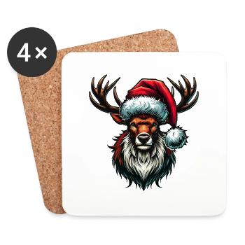 reh christmas reindeer - Untersetzer (4er-Set) - Weiß - Vorne