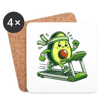 Eine sportliche Avocado - Untersetzer (4er-Set) - Weiß - Vorne