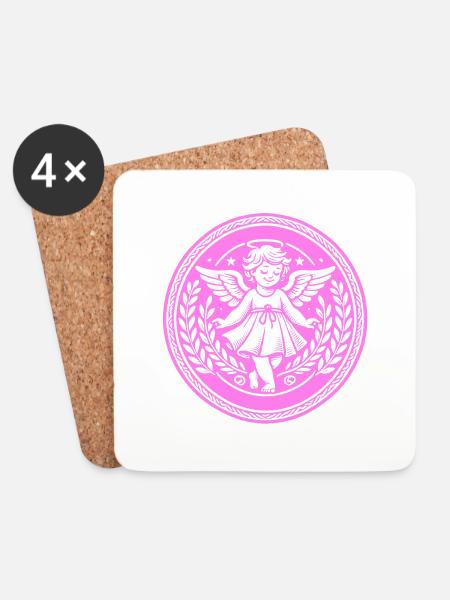 Guardian Angel Logo - Coasters (set of 4) - white