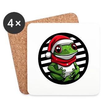 Grenouille Noël Noël - Dessous de verre (lot de 4) - blanc - Devant