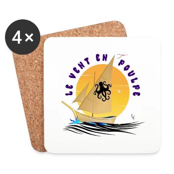 Boot Der Wind im Oktopus Einzigartiges Oktopus-Design - Untersetzer (4er-Set) - Weiß - Vorne
