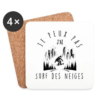 Je peux pas, j'ai Surf des neiges - Dessous de verre (lot de 4) - blanc - Devant