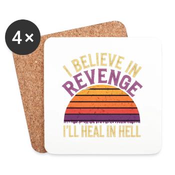 I Believe In Revenge I'll Heal In Hell 17 - Untersetzer (4er-Set) - Weiß - Vorne