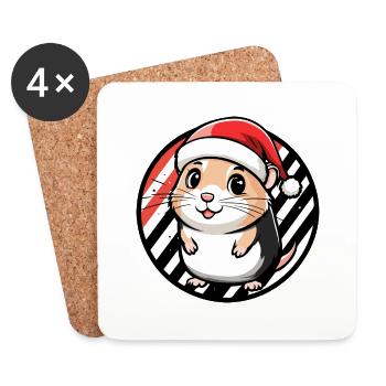 Noël Hamster Noël - Dessous de verre (lot de 4) - blanc - Devant