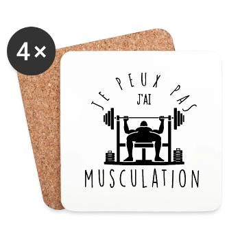 Ich kann nicht, ich habe Bodybuilding. - Untersetzer (4er-Set) - Weiß - Vorne