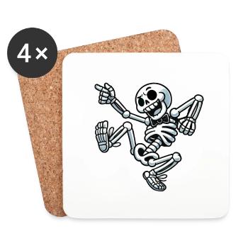 Danse du crâne - Dessous de verre (lot de 4) - blanc - Devant