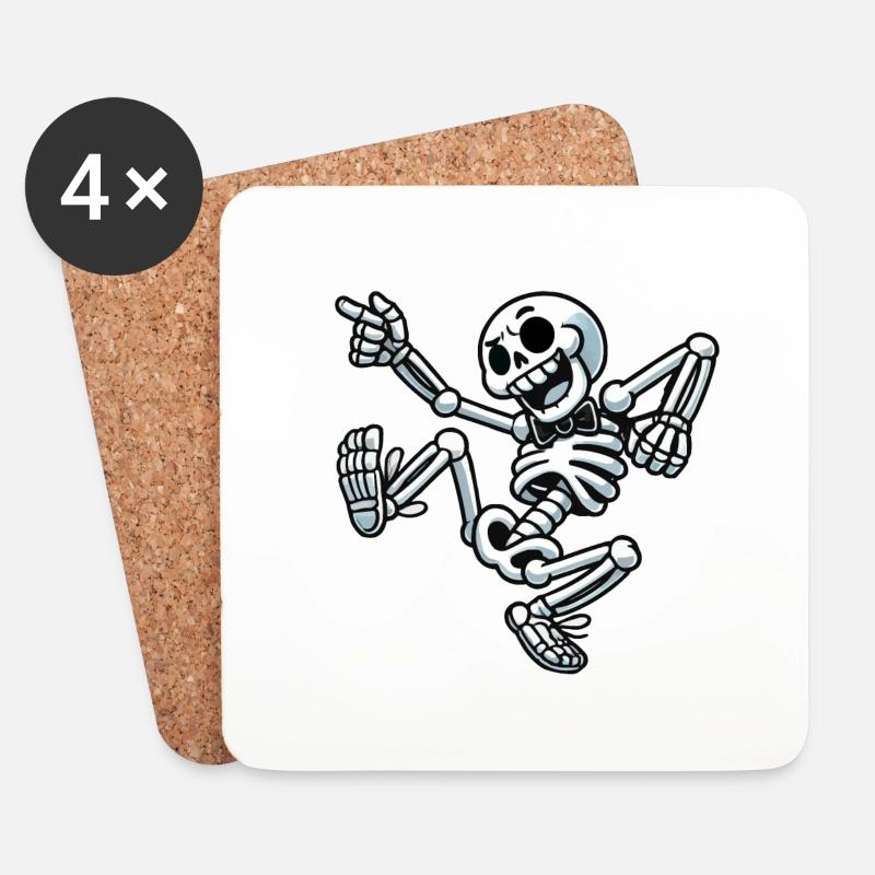 Skull Dancing - Untersetzer (4er-Set) - Weiß
