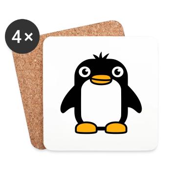 Pingouin a l’air mignon bébé enfant petit mignon doux - Dessous de verre (lot de 4) - blanc - Devant