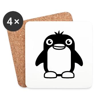 Pingouin a l’air mignon bébé enfant petit mignon doux - Dessous de verre (lot de 4) - blanc - Devant