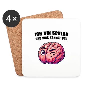 Smart brain - Coasters (set of 4) - white - Front