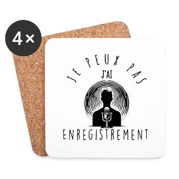 Je peux pas, j'ai enregistrement. - Dessous de verre (lot de 4) - blanc - Devant