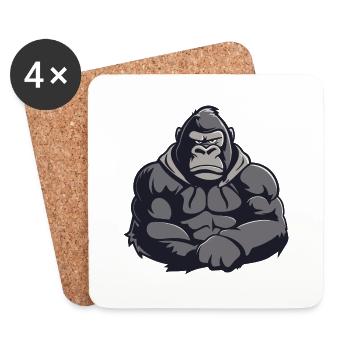 Bande dessinée Gorille - Dessous de verre (lot de 4) - blanc - Devant