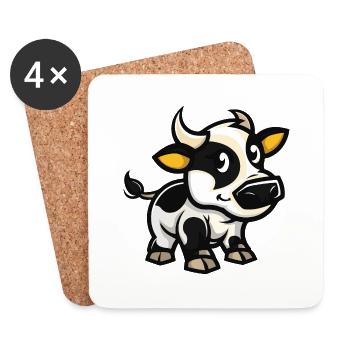 Bande dessinée de vache - Dessous de verre (lot de 4) - blanc - Devant