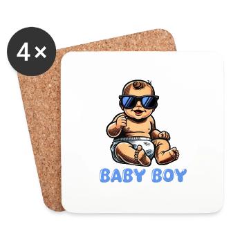 baby boy - Untersetzer (4er-Set) - Weiß - Vorne