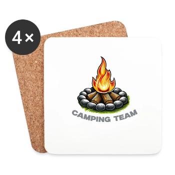 Campfire Camping Team - Coasters (set of 4) - white - Front