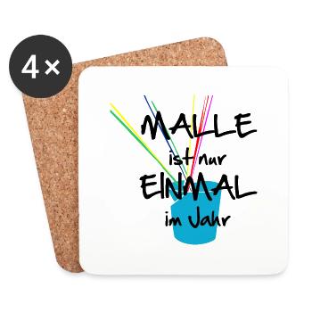 Malle Sommer Urlaub Eimer - Untersetzer (4er-Set) - Weiß - Vorne