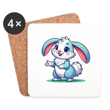 Bunny Comic - Coasters (set of 4) - white - Front