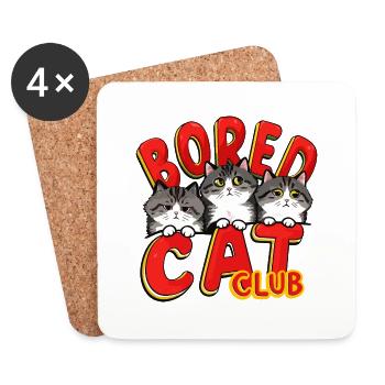 Bored Cat Club - Coasters (set of 4) - white - Front