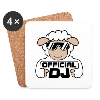 Mouton Officiel DJ Lunettes de soleil Fête Agneau Sweet Cool - Dessous de verre (lot de 4) - blanc - Devant