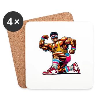 bodybuilder - Untersetzer (4er-Set) - Weiß - Vorne