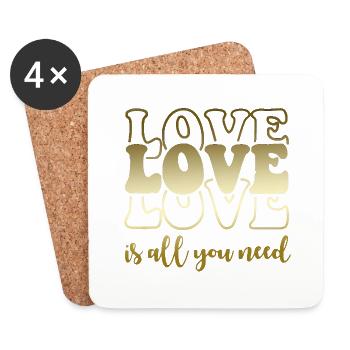 xoxo love you amore Blumen Frauen Valentinstag 14 - Untersetzer (4er-Set) - Weiß - Vorne
