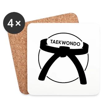 Taekwondo Taekwando Taekwondo-kup black belt - Coasters (set of 4) - white - Front