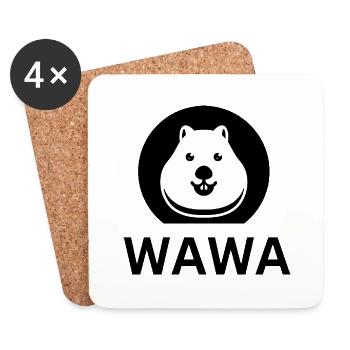 Wawa Hyrax Quokka Design - Untersetzer (4er-Set) - Weiß - Vorne