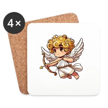 Ange Bande Dessinée Cupidon - Dessous de verre (lot de 4) - blanc - Devant