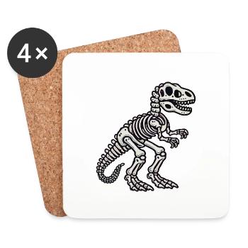 Dino Skeleton - Coasters (set of 4) - white - Front