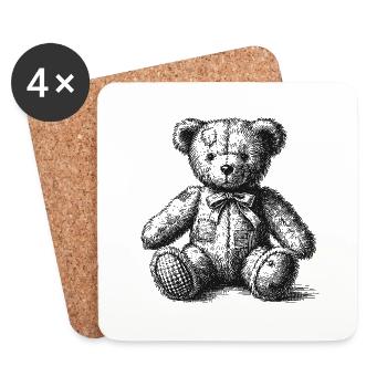 Teddy bear - Coasters (set of 4) - white - Front