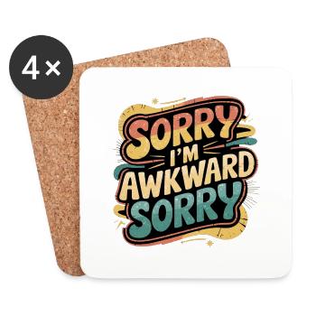 Sorry I'm Awkward Sorry 12 - Untersetzer (4er-Set) - Weiß - Vorne
