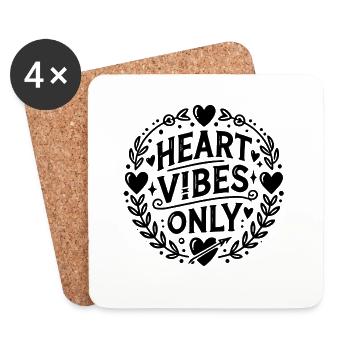 Heart Vibes Only - Coasters (set of 4) - white - Front