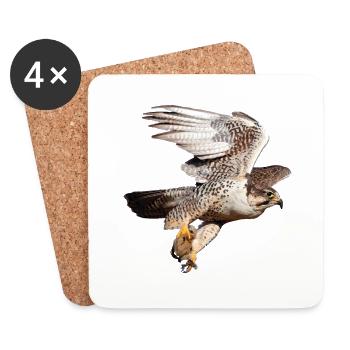 Sacred Falcon in flight - Coasters (set of 4) - white - Front