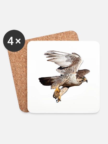 Heiliger Falke im Flug - Untersetzer (4er-Set) - Weiß