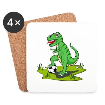 Dinosaur Rex Football - Coasters (set of 4) - white - Front